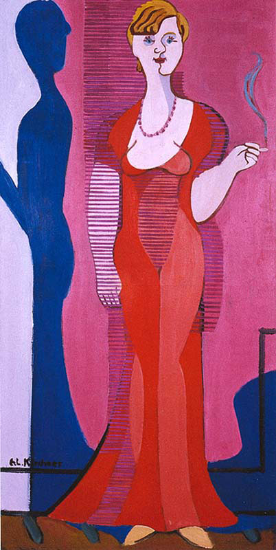 Blond Woman in a Red Dress 